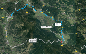 mappa da Postumia a Sneznik