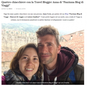 la prima intervista a PanAnna blog di viaggi