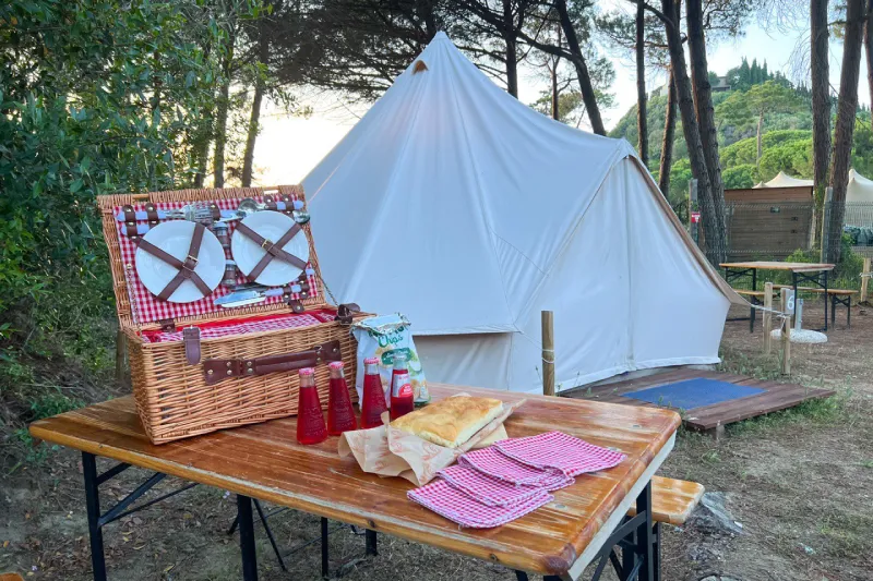 picnic in campeggio in toscana